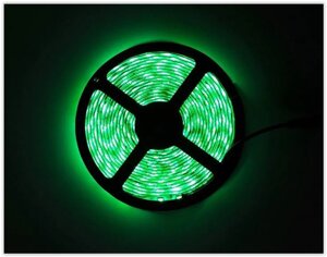 LED Стрічки (3528) Green - Зелений довжина 5м Лід (відеоогляд)