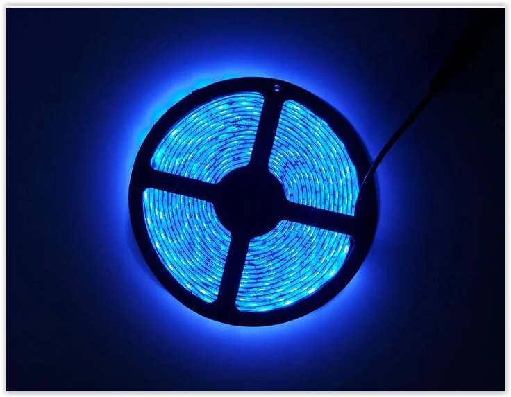 LED Стрічки (3528) Blue - Блакитна - Синій довжина 5м Лід (відеоогляд) від компанії Магазин "Astoria-gold" - фото 1