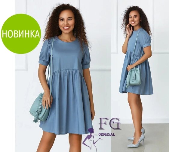 Літній вільне плаття міні "Zlata" 42-44, 46-48 від компанії Магазин "Astoria-gold" - фото 1