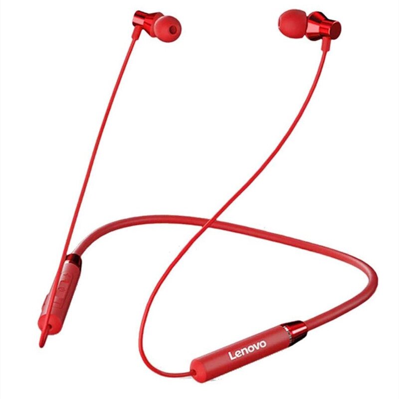 Магнітні спортивні навушники червоні з шийним ободом бездротові Bluetooth водонепроникні Lenovo HE05 від компанії Магазин "Astoria-gold" - фото 1