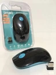 Мишка бездротова оптична G 217 чорна із синім від компанії Магазин "Astoria-gold" - фото 1
