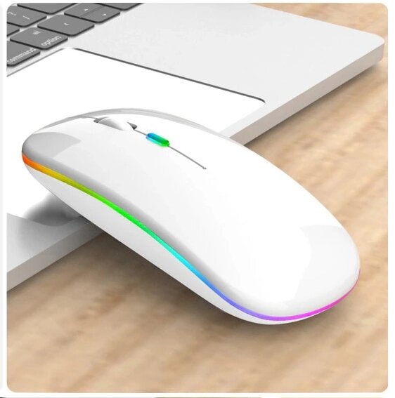 Мишка Bluetooth і 2.4G Мишка акумуляторна. Мишка для планшета, комп'ютера, телевізора, телефона Біла від компанії Магазин "Astoria-gold" - фото 1