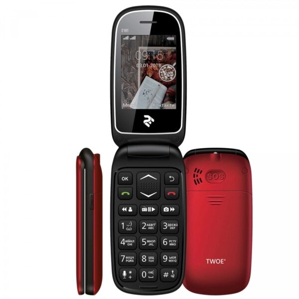 Мобільний телефон розкладачка 2E E181 Dual Sim червоний від компанії Магазин "Astoria-gold" - фото 1