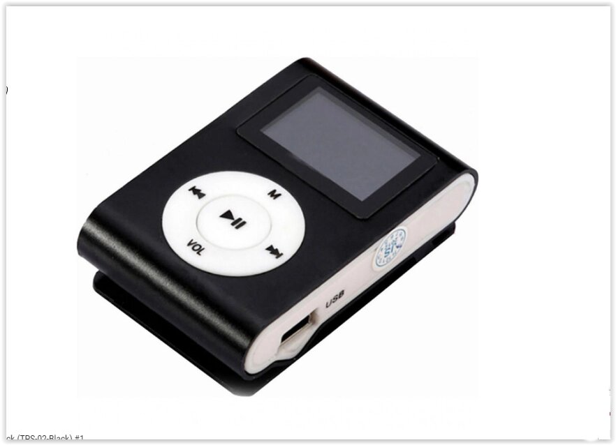 MP3 міні плеєр MX-801FM міні з екраном прищіпкою чорний від компанії Магазин "Astoria-gold" - фото 1