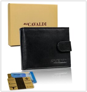 Чоловічий гаманець шкіра CAVALDI Польща з RFID захистом N0035L-SCR