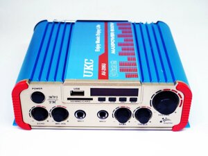Підсилювач UKC AV-206U - Bluetooth, USB, SD, FM, MP3! 300W + 300W Караоке 2х канальний
