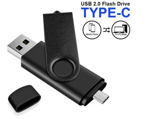 Поворотна флешка USB + Type-C для ПК і смартфонів флешка 64GB