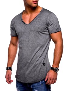 Чоловіча стильна футболка короткий рукав сіра Р. M, L, код 126 Распродаж !