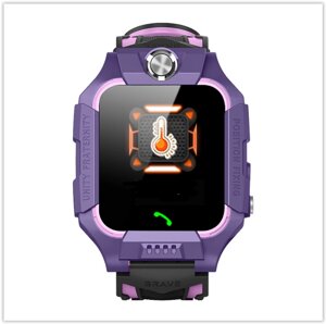 Дитячі годинники Водонепроникні F26 фіолетові з датчиком вимірювання температури тіла, Камера