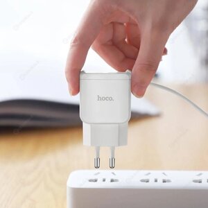 Зарядний пристрій USB адаптер Hoco C 59A USB2 на 2.4A + кабель Micro USB оригінал, якість.