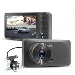 Автомобільний відеореєстратор 3 об'єктива камери , 3,0-дюймовий з задньою камерою 1080P