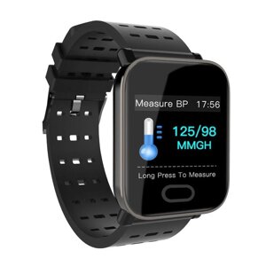 Годинники Smart Watch Phone Bakeey A6 чорні вміють вимірювати пульс, артеріальний тиск, рівень кисню в крові.