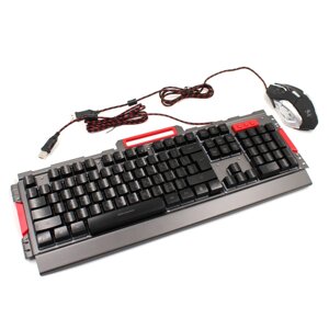 Клавіатура USB з кольоровою підсвіткою + мишка з підсвічуванням HK-6300TZ