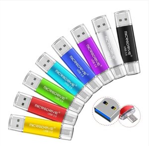 Двостороння флешка USB і micro-USB + перехідник Type-C юсб 3.0 Microdrive 32GB