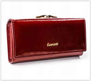 Шкіряний жіночий лакований гаманець із захистом RFID бренд LORENTI