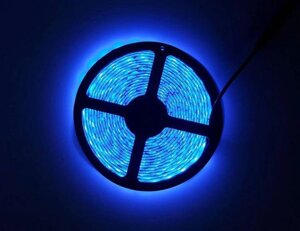 LED Стрічки (5050) Blue - Блакитна - Синій довжина 5 метрів Лід (відеоогляд)