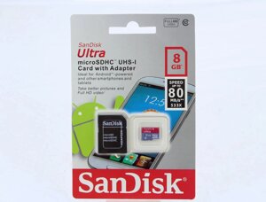 Карта пам'яті microSD SANDISK 8 Гб Class 10. Оригінал.