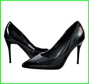 Жіночі Чорні Туфлі на Каблуку Шпильке Лакові Модельні (розміри: 35,36,37) — 69-3
