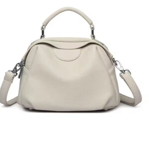 Повсякденна шкіряна жіноча сумка жіноча сумочка з м'якої шкіри Бежева