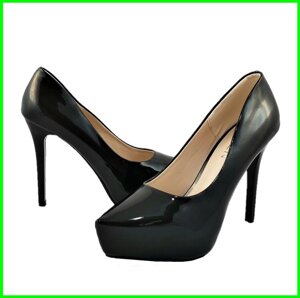 Жіночі Чорні Туфлі на Каблуку Шпильке Лакові Модельні (розміри: 36,38) — 16-1