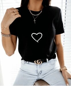 Жіноча футболка серце, якісна, стильна, модна