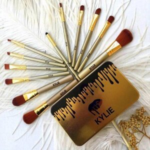 Пензлик для макіяжу Косметичний пензлик KYLIE Make-up золотистий 12 шт.