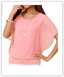 Блузка жіноча шифонова, хіт продажів в США, розмір xs-xxl, рожевий
