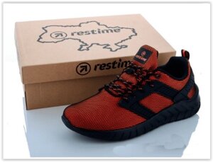 Кросівки чоловічі RESTIME PML20315 оранжево-чорні сіточка Розмір 42 Розпродаж