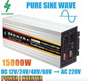 Перетворювач напруги інвертор 12/220V PH-RD чиста синусоїда 2500 W (пікова 15000w)