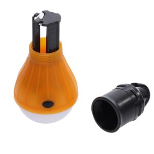 Світлодіодний кемпінг-ліхтар лампа для кемпінгу з карабином 3 режими на батареях ААА помаранчевий