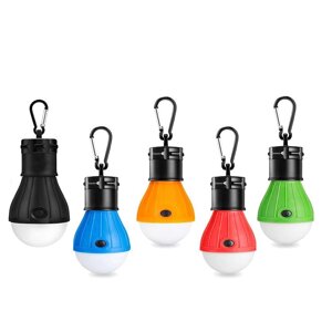 Портативний світлодіодний кемпінг-ліхтар лампа для кемпінгу з карабіном 3 режими на ААА батарейках