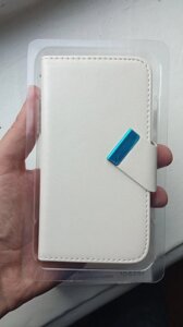 Чохол для телефонів Samsung S3/S4 з магнітною застібкою з відділеннями для карток білий