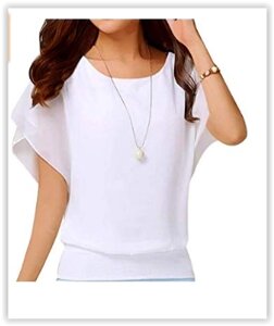 Блузка жіноча шифонова, хіт продажів в США, розмір S-XL біла