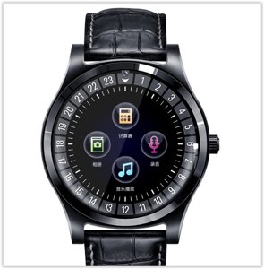 Розумні смарт годинник з bluetooth Lemfo TH88 шкіряний браслет СІМ + Карта пам'яті