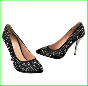 Жіночі Чорні Туфлі на Каблуку Модельні Шпилька (розміри: 36,37,38,39) — 11