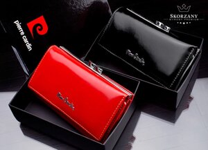 Елітний жіночий гаманець лакований Pierre Cardin Франція в червоному кольорі