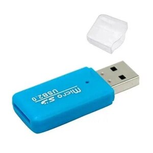 Універсальний кардридер TF/Micro SD, USB2.0 блакитний