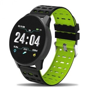 Смарт годинник Smart Watch 119 Plus-фітнес браслет з тонометром, пульсометром і крокомер зеленим