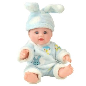 Дитяча лялька пупс 30 см м'який одяг знімається кролик блакитний