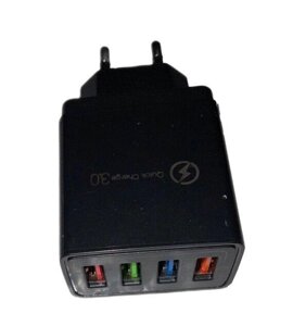 Зарядний пристрій розумний 220v на 4 USB D 044, блок живлення, адаптер