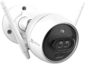 Зовнішня камера відеонагляду EZVIZ з подвійнім об'єктівом зображення Full HD захист с помощью бузку та стробоскопа