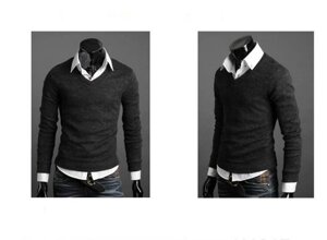 Чоловік светр з V - подібним вирізом код 73 (чорний)