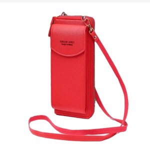 Жіноча сумка — гаманець клатч FOREVER Lovely Червона з відділенням для телефона