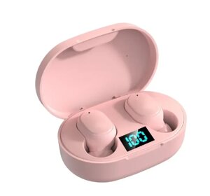 Навушники бездротові E7S 5.0 Bluetooth з мікрофоном TWS навушники Рожеві без паковання