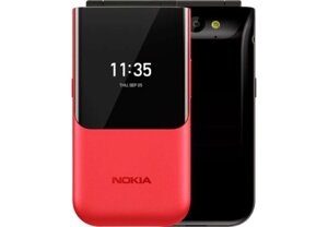 Фліп-телефон Nokia 2720 Red 4G 1500 mAh з двома екранами розкладачка