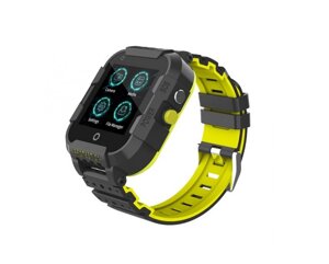 Дитячі смарт-годинник DF09Z 4G чорно-жовті з GPS и WI-FI Baby Smart Watch Df39Z Plus Original З відеодзвінків 4G