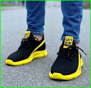 Кросівки Чоловічі Чорні Тканинні Boost Пінка Жовті (розміри: 45)