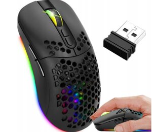 Професійна ігрова комп'ютерна бездротова миша 7 кнопок RGB оптичний сенсор Bluetooth 2,4 ГГц