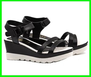 Жіночі Сандалі Босоніжки Літнє Взуття на Танкетці Платформа Чорні (розміри: 37,38,39) - 30