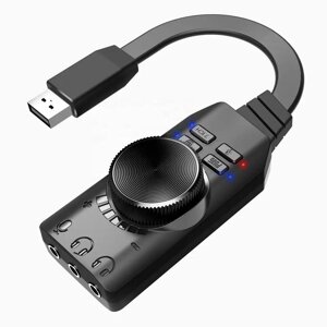 Зовнішня звукова USB-карта Plextone GS3 7.1 канальна 3,5-мм аудіороз'єм для навушників